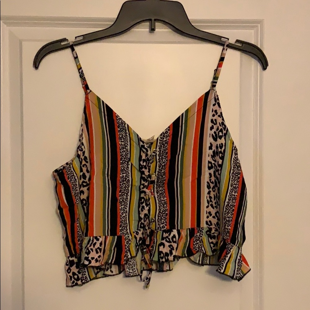 Multi color Crop top and short set